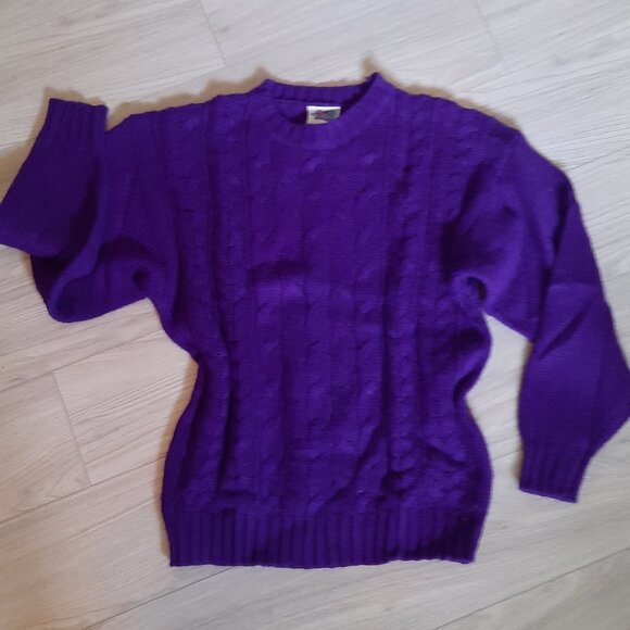 Vintage Purple Cable Knit Sweater - Picture 1 of 6